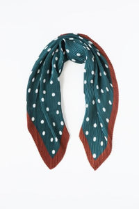 Antler NZ Pleated Scarf - Rust and Green Spot