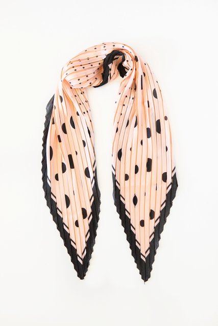 Antler NZ Pleated Scarf - Pink/Black/Multi Spot