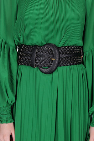 Augustine Leather Belt in Green, White, Nude, Navy or Black