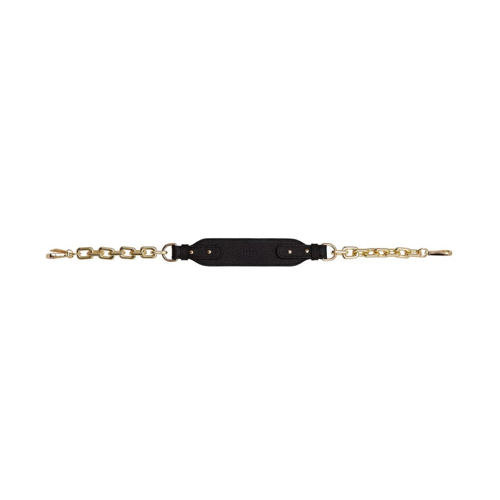 Saben Feature Handle Chain Gold Chunky and Black Leather