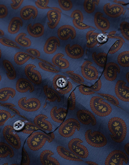Ben Sherman Mini Paisley Print Long Sleeve Shirt