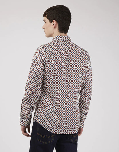 Ben Sherman Foulard Tile Print Long Sleeve Shirt