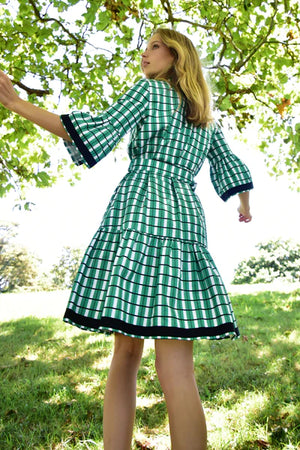 Cooper Check Club Dress in Green or Yellow