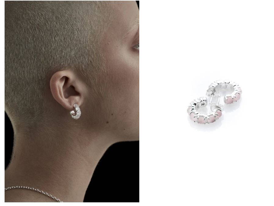 Stolen Girlfriends Club - Halo Cluster Earring Pink Quartz