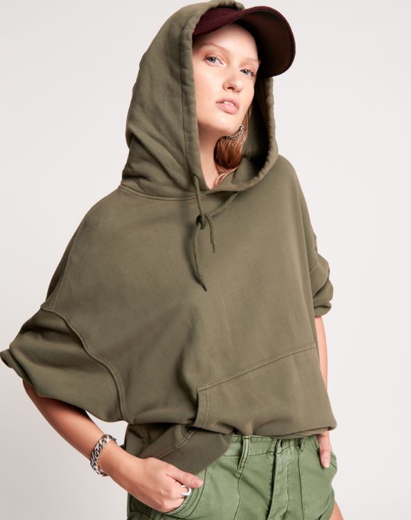 One Teaspoon LIGHTNING BOLT KHAKI BATWING HOODY