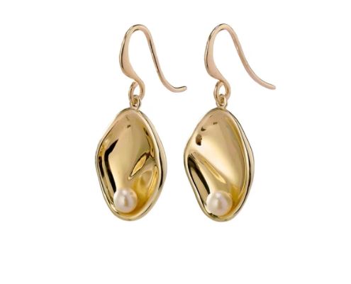 Pilgrim Jewellery Warmth Earrings - White - Gold Plated