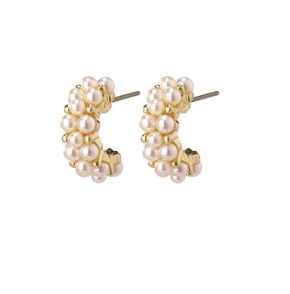 Pilgrim Jewellery Warmth Earrings - White - Gold Plated