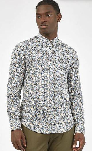 Ben Sherman Multi Colour Floral Shirt in Midnight or Ivory