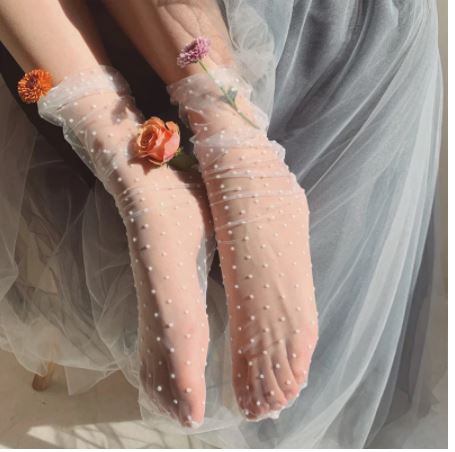 Sisters Matter Spot Me Up Silk Lace Sock - Slim Fit