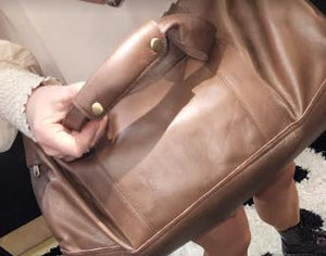 The Design Edge Weekender Bag Australia in Leather Chocolate Brown