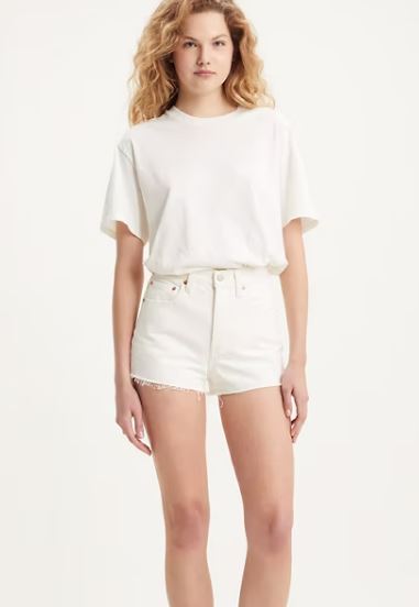 Levi's Ribcage Shorts White Stonewash