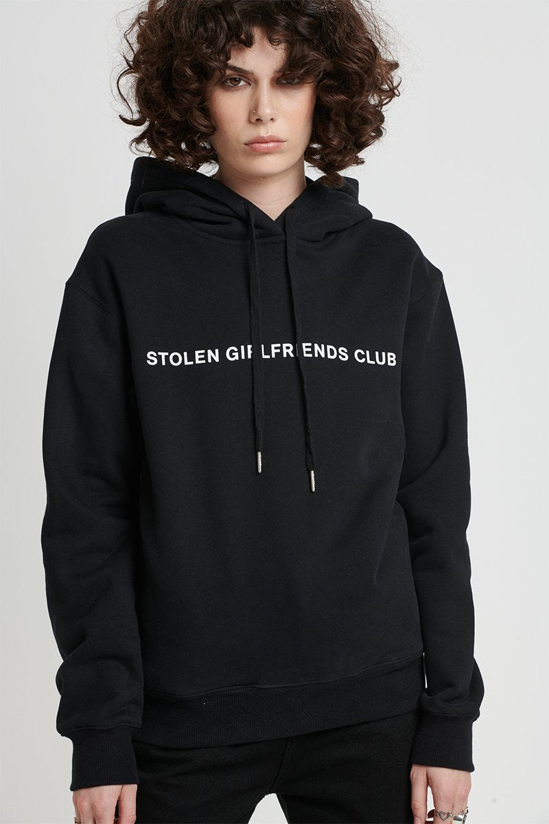 Stolen Girlfriends Club Texrt Logo Black Hoodie