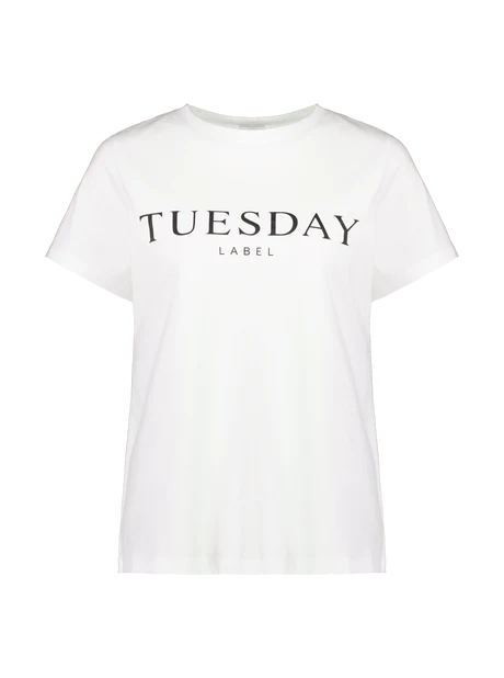Tuesday Label Fashion Tee in White Vogue