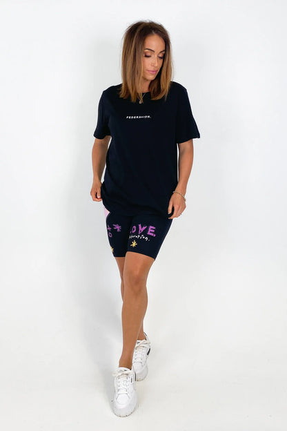 Federation Here Bike Short in Love Balloon or Black