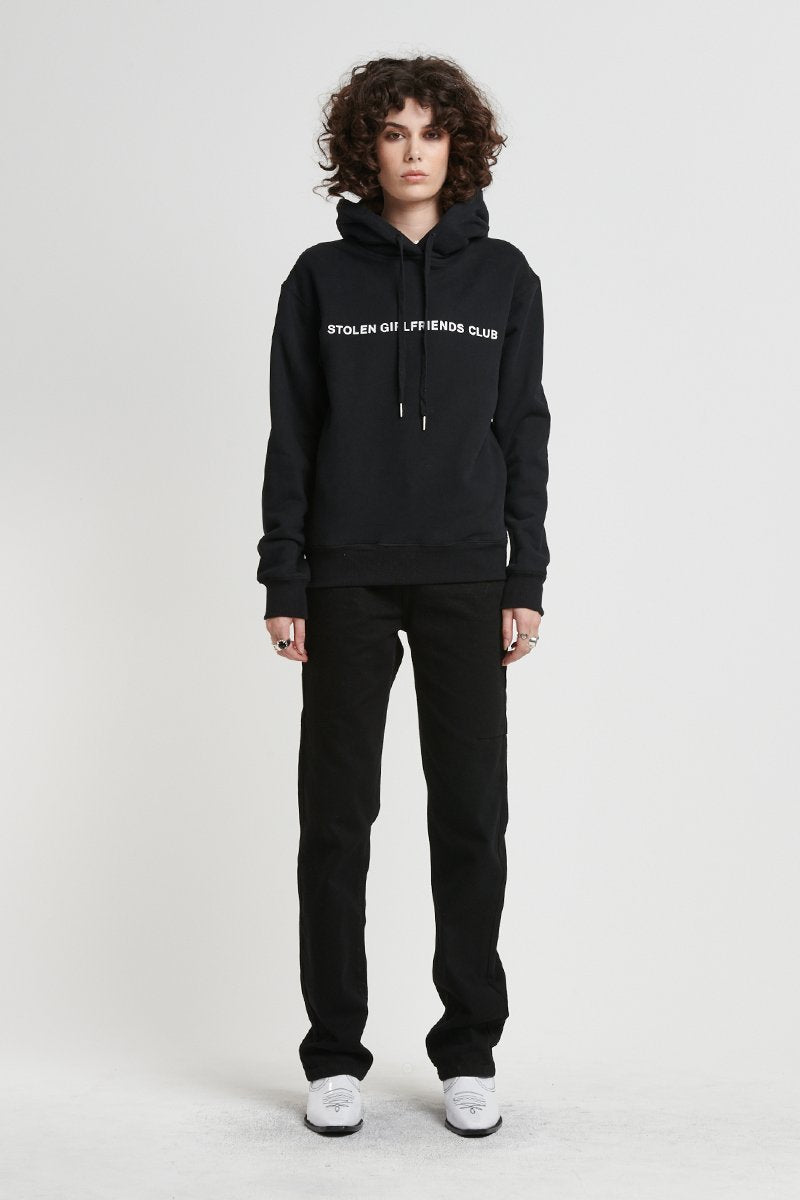 Stolen Girlfriends Club Texrt Logo Black Hoodie