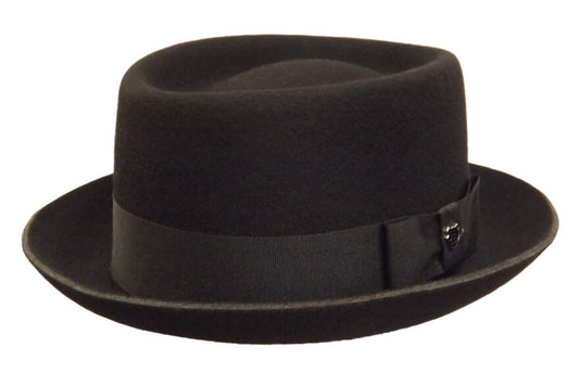 Hills Hats - Black Felt Pork Pie