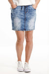 Home Lee Denim Skirt in Snow Wash or Blue