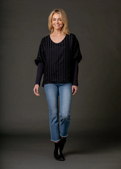 Mi Moso Sara Puff Sleeve Top in Navy or White