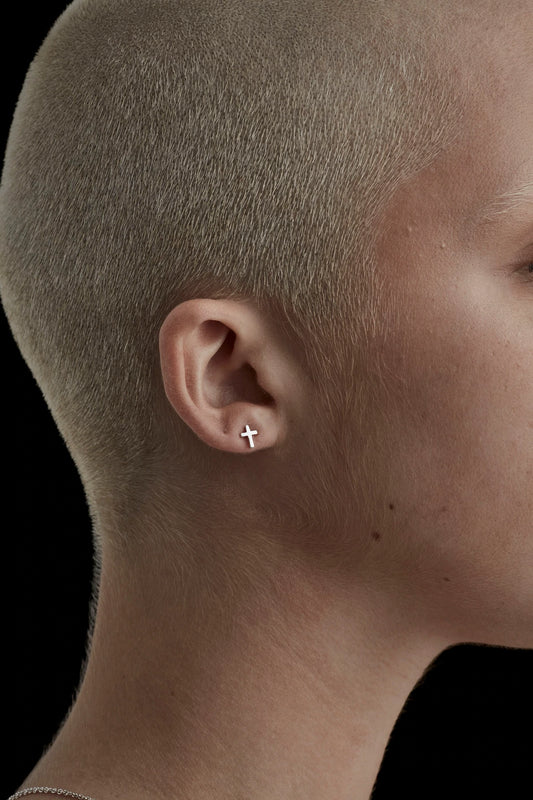 Stolen Girlfriends Club Tiny Stolen Cross Earrings