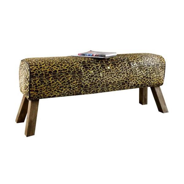 Rembrandt Leopard Leather Long Vault Stool