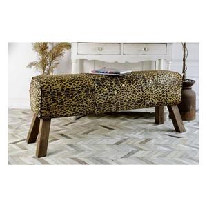 Rembrandt Leopard Leather Long Vault Stool