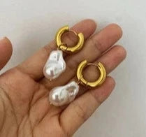 Sisters Matter Pretty Pearls Hoop Earrings
