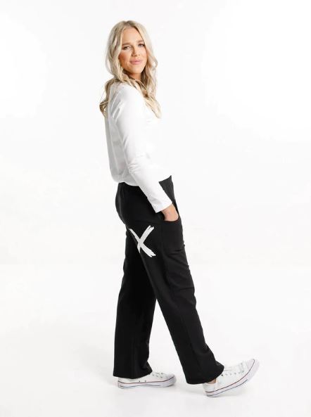 Home-lee - Avenue Pants - Black with White X