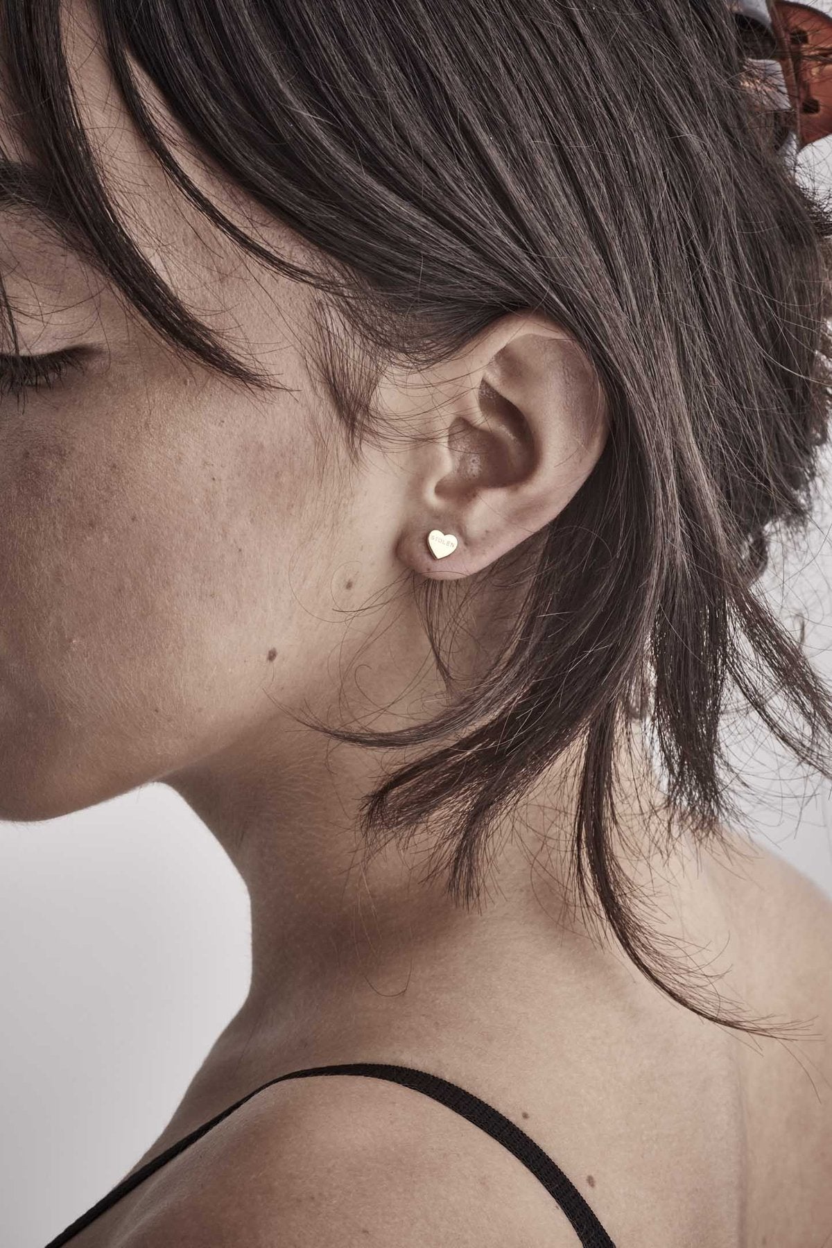 STOLEN GIRLFRIENDS CLUB Gold Plated Stolen Heart Stud Earrings