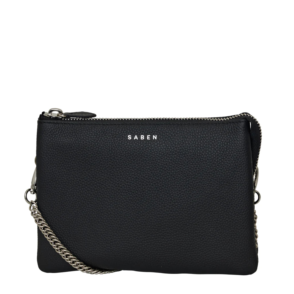 Saben Tillys Big Sis Cross Body Black and Silver Curb Chain