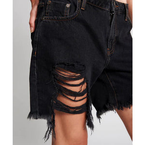 One Teaspoon Stevies Long Length Boyfriend Short with Lace Up