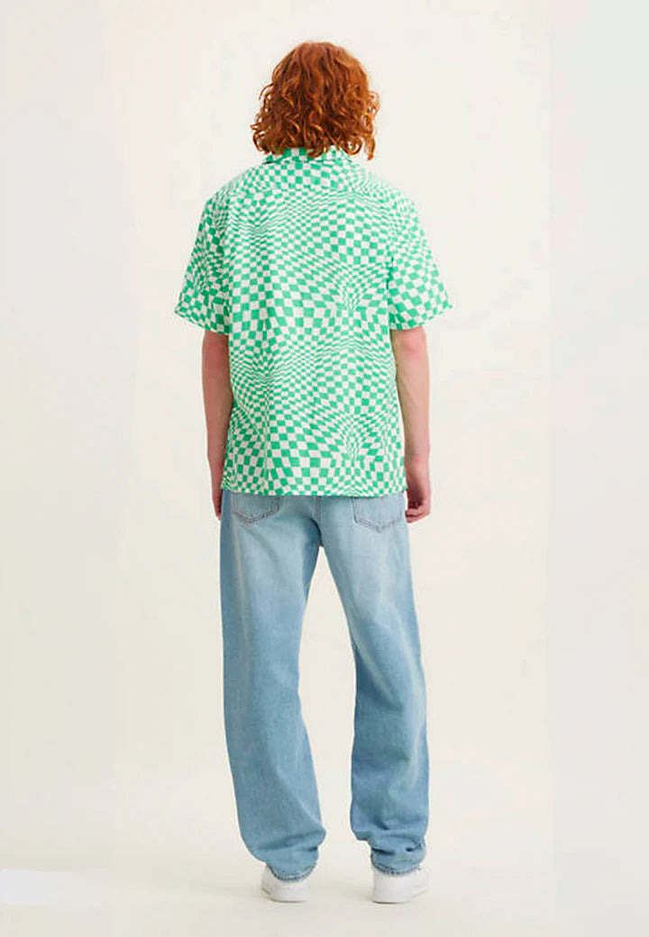 Levis The Sunset Camp Shirt in Trippy Check Green