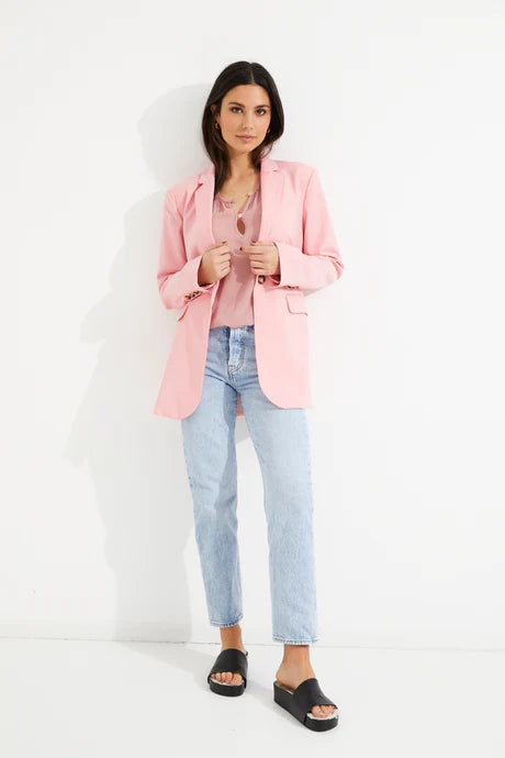 Tuesday Label King Blazer in Pink Suiting