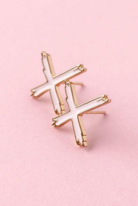 Home Lee X Stud Earrings