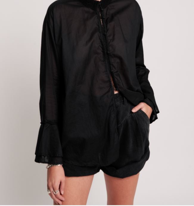 One Teaspoon Black Voile Fantasie Shirt