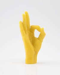 Little Global OK Candle Hand - Yellow