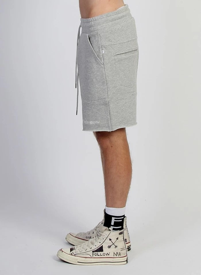 Federation Traveller Track Short Embroid Grey Marle