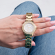 Guess Watch Crown Jewel White DL with Gold Bracelet