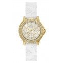 Guess Jewellery Watch Crown Jewel Gold with White Logo