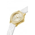 Guess Jewellery Watch Crown Jewel Gold with White Logo