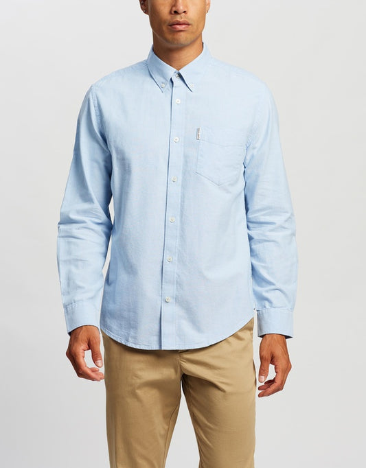 Ben Sherman Oxford Shirt Long Sleeve Blue