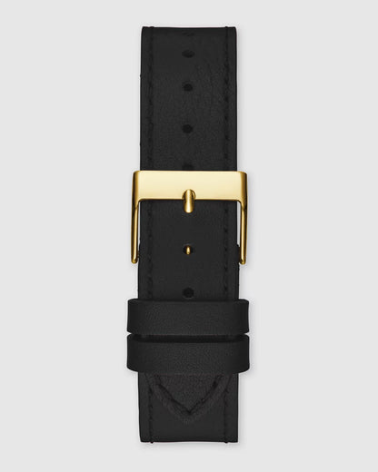 Guess Watch Fame Gold Crystal with Black Leather