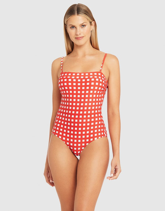 Sea Level Le Damier Cross Front Singlet Top