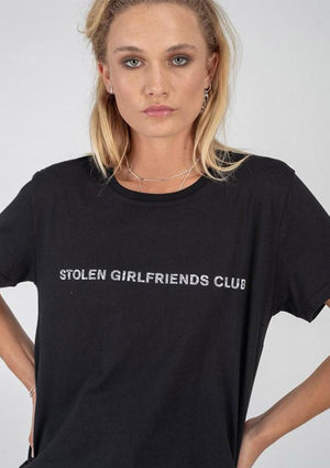 Stolen Girlfriends Club Text Logo Tee Black