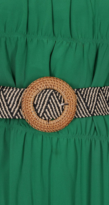 Augustine Meka Woven Belt Tan or Black Stripe