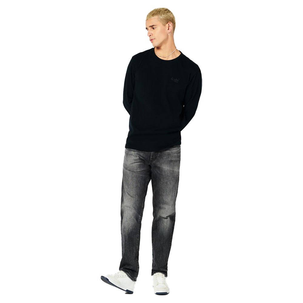 Superdry Vintage Logo Emblem Long Sleeve Top in White or Black