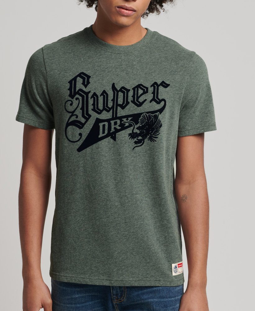 Superdry Vintage Script Style Tee in Rich Charcoal