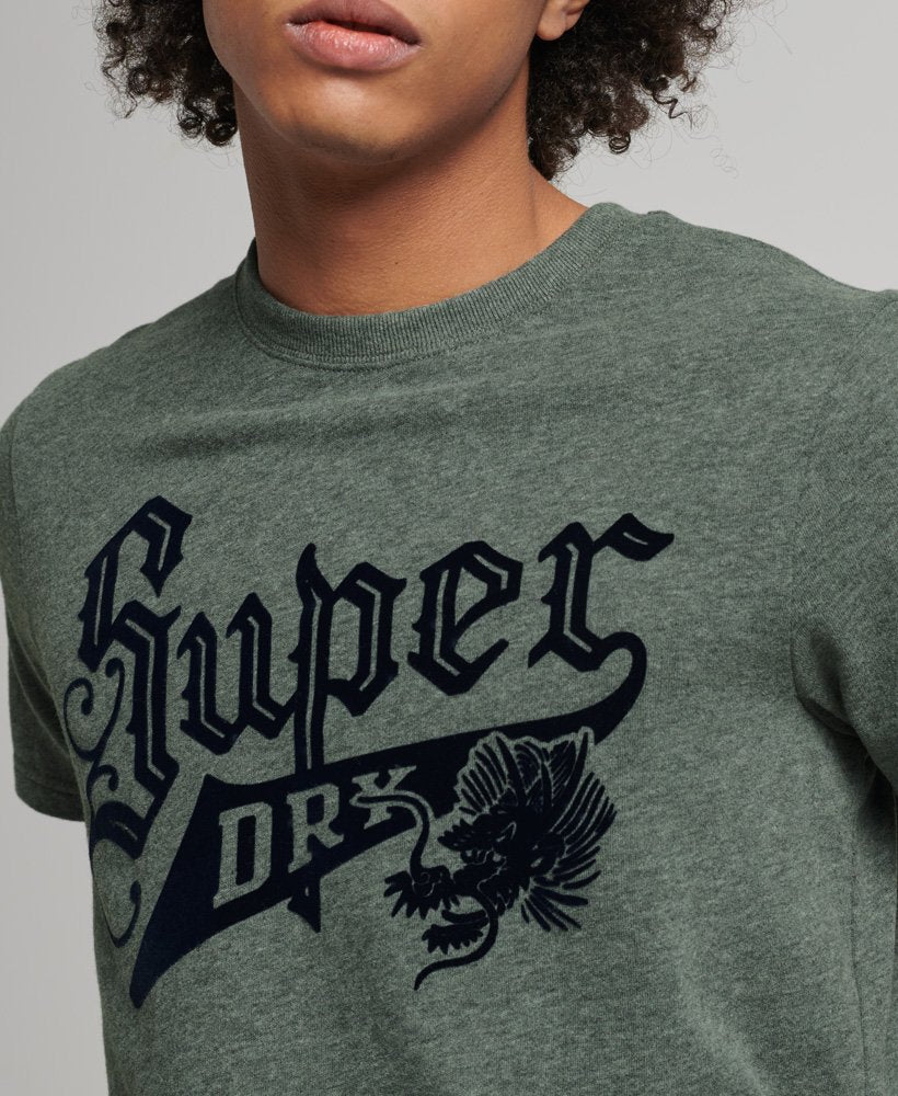 Superdry Vintage Script Style Tee in Rich Charcoal