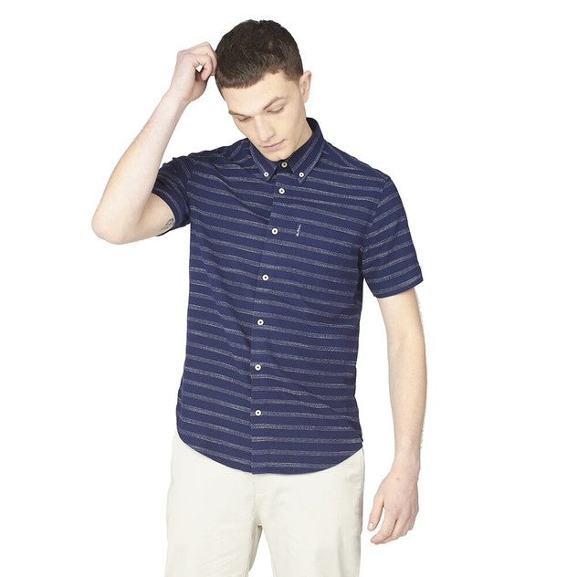 Ben Sherman Texture Stripe Short Sleeve Shirt