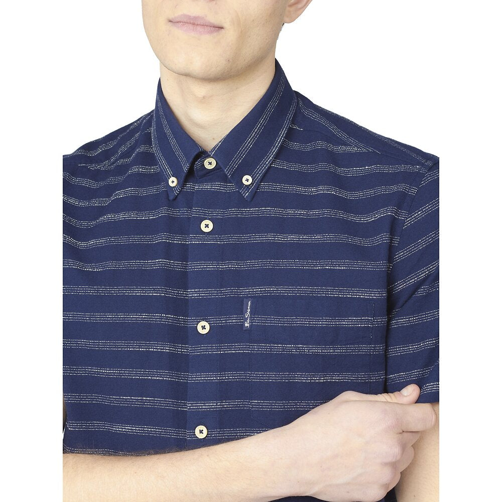 Ben Sherman Texture Stripe Short Sleeve Shirt