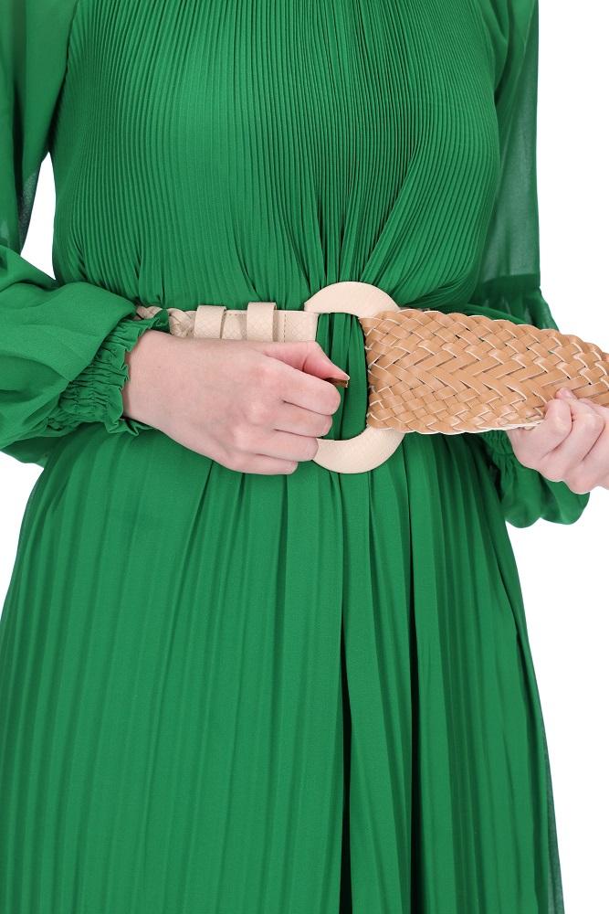 Augustine Leather Belt in Green, White, Nude, Navy or Black